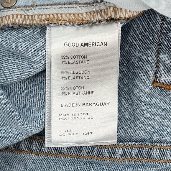 GOOD AMERICAN Good Classic Split Hem Jeans Women’s Size 20 Indigo Blue Denim - Picture 5 of 6